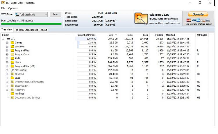 Is my SSD Dying? 200GB missing-wiztree.jpg