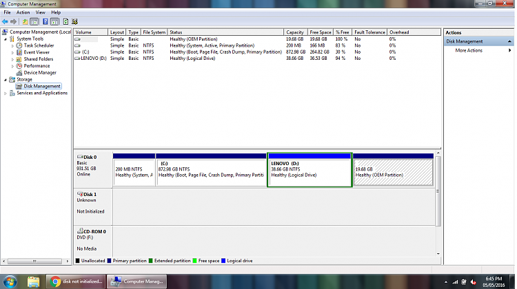 disk not initialized in Disk Management. Device Not Ready.-disk1.png