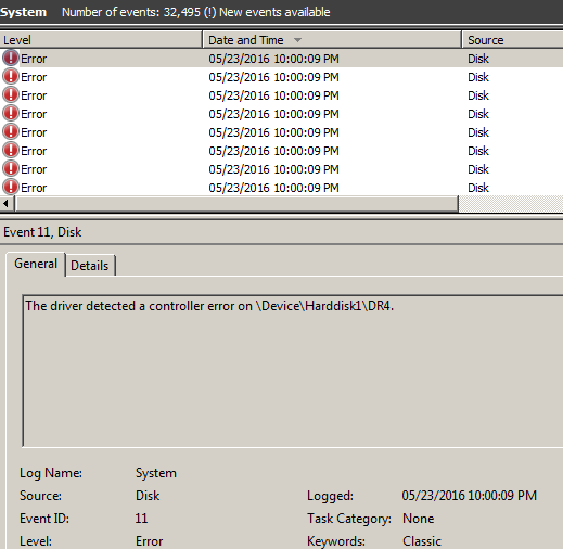 WD External HD - CHKDSK throwing &quot;The drive detected a controller err&quot;-eventlog.png