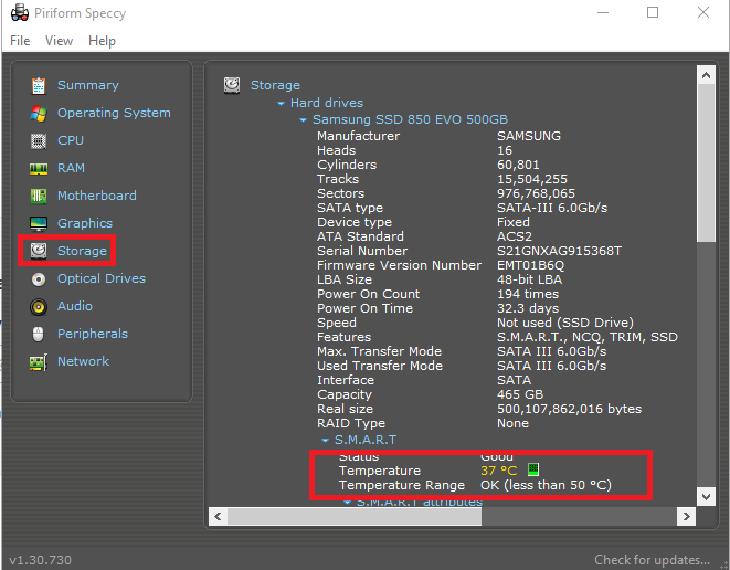 How to check temperature of hard disk in window 7-speccy.png