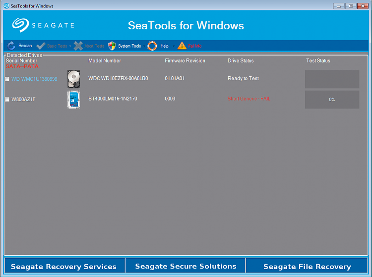 Hard Disk asks to initialize, shows no partitions and &quot;Bad Disk&quot; in PW-seagate-desktop-via-sata-short-generic-test-fail.png