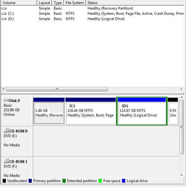 cannot get anything to dual boot with win7(toshiba a200)-disk-management.png