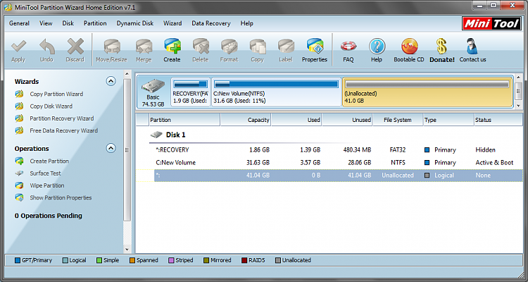 Win 7 on Logical D: want to move to Primary C: or merge both-unallocated.png