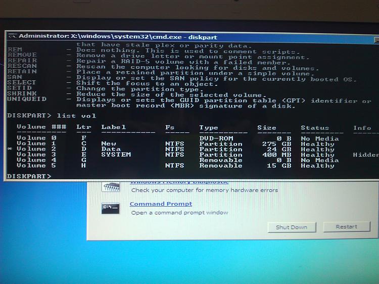 A disk read error has occurred, - after deleting partition-wp_000152.jpg