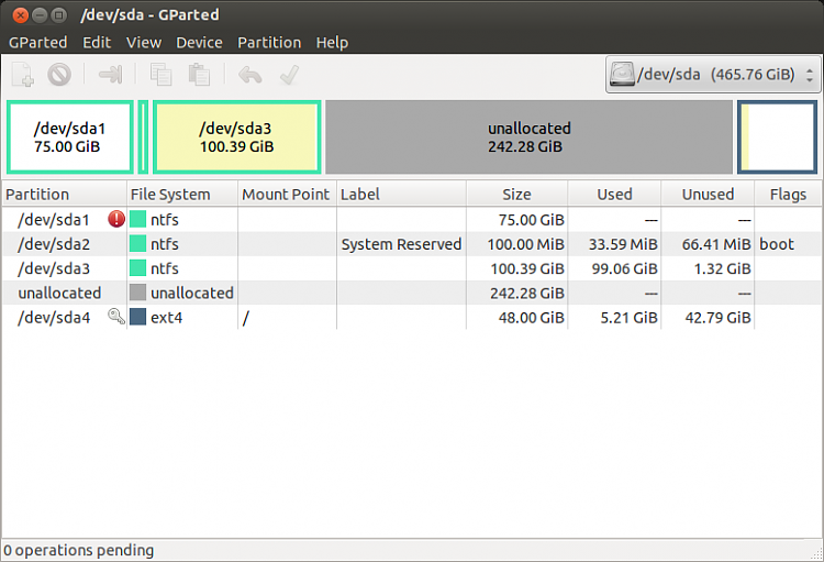 BSOD after Ubuntu installation, 0x0000007B error-gparted1.png