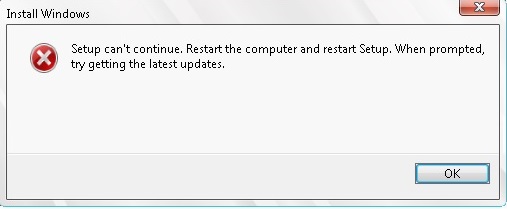 A couple of issues - Windows Update / Repair install 'canceled'   long-setup-cant-continue.jpg