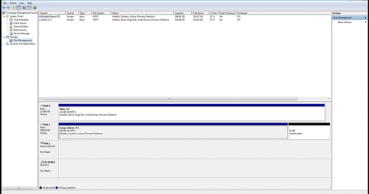 Win 7 installed boot on Disc 1 and system on Disc 0 separate HDD's-discmanagement.png