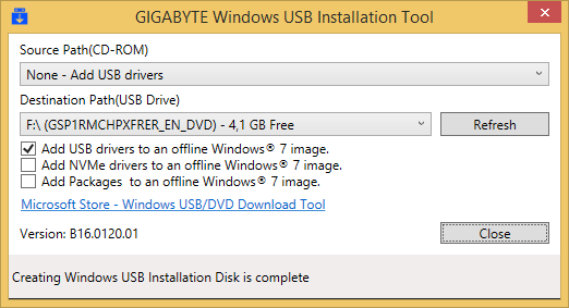 "CD/DVD device driver missing" w/ Win7 ultimate bootable USB Solved