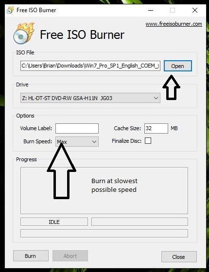 Install Windows7 on a new Hard Drive  without a Windows CD?-freeisoburner.jpg