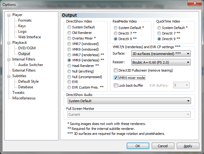 Media Player Classic Homecinema - VMR9 Issues-vmr9mode.png