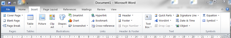 Word 2010:Page Number option greyed out-capture.png