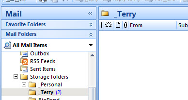 Outlook2007: Email folder claims to be empty-folder.jpg