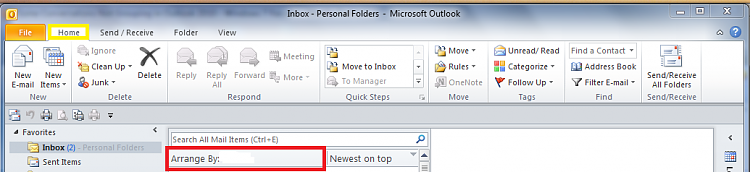 Some Conversations Not Grouping in Outlook 2010-arrange-.png