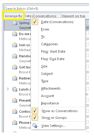 Outlook 2010 &quot;From&quot; emails all list my name instead of senders-arrange-.png