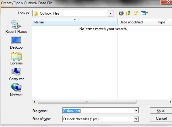 Outlook 2010 does not open, error about file cannot be found-empty-file.jpg