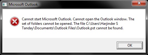 Outlook 2010 does not open, error about file cannot be found-error2.jpg