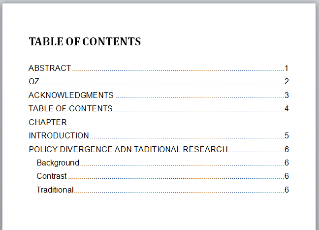 Adding a Plain Text to TOC in Word2010-35-done.png