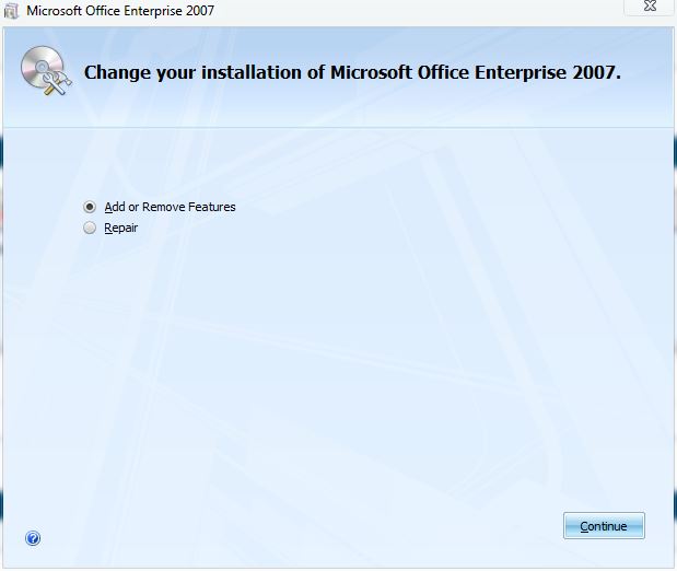 How to Uninstall Only Selected Programs from Office 2007-change.jpg