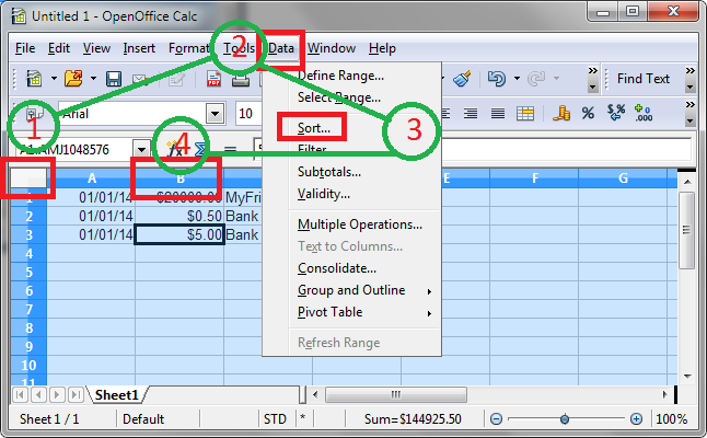 Sort bank transaction by payee in Excel or Word 2010-datasort.png