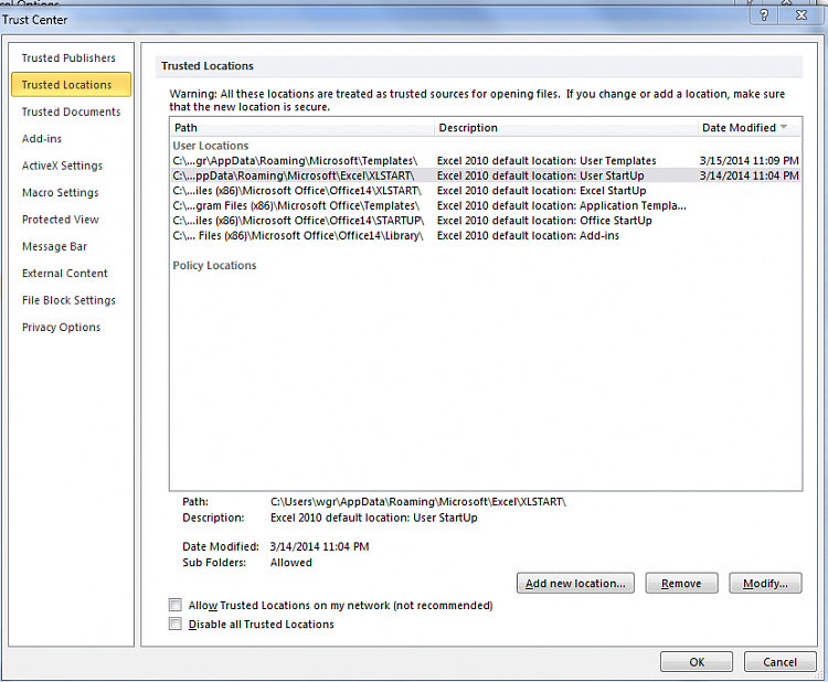 Excel 10 Continues To Put Macros In Old User Profile Xlstart Windows 10 Forums