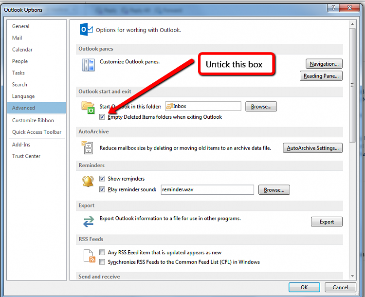 Outlook 2010 won't store deleted items locally only on webserver-outlook_empty_deleted_items_on_exit.png