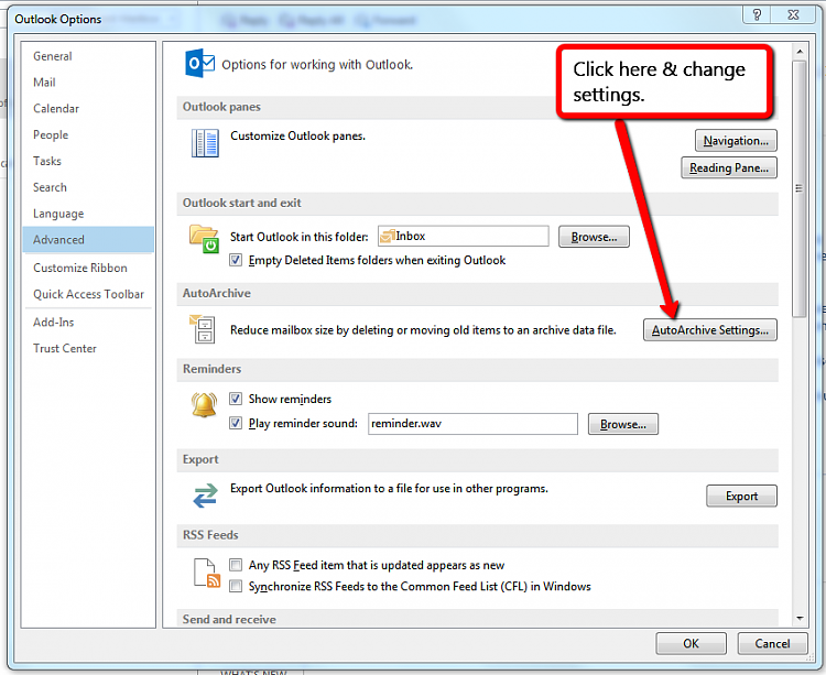 How to tweak frequency of archiving in Outlook 2013?-outlook_archieve_setting_changes.png