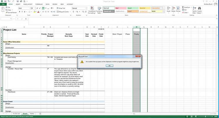 Office 2013 Exel: Can't Free up Space on Clipboard error-image001.jpg