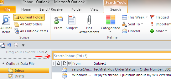 Outlook 2010 search-outse.png