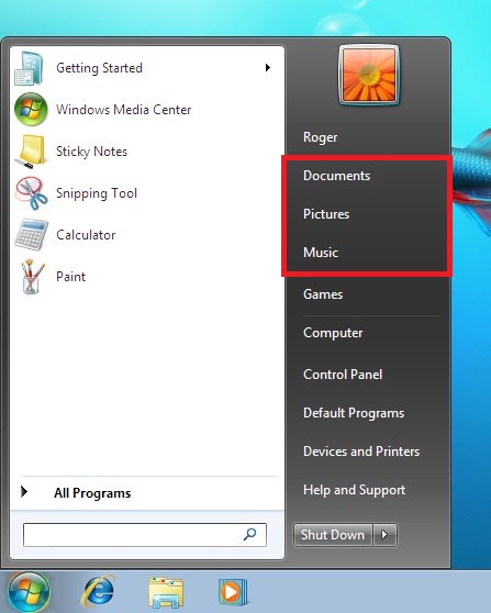 How can i rename the libraries in start menu?-windows-7-start-menu-1-.jpg