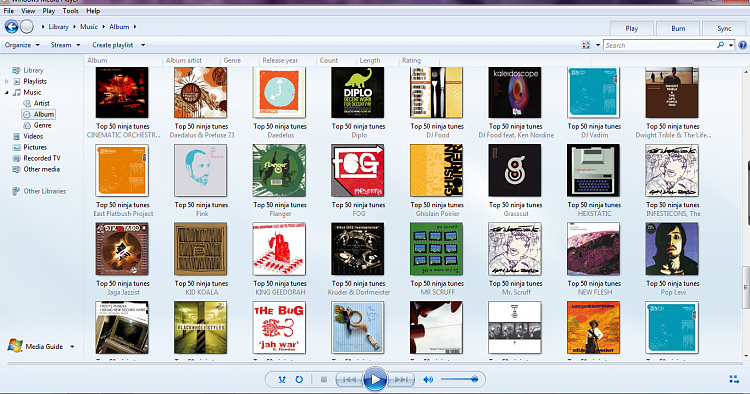 How do I play an entire album in WMP-2010-11-02_2119.png