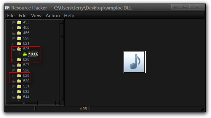 Trying to modify an icon on Windows Media Player 12-resource-hacker-cusersjerrydesktopwmploc.dll2.png