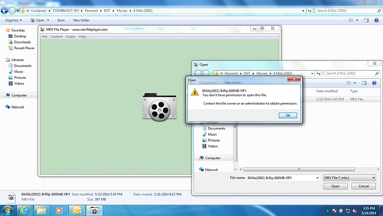 Unable to play media files on external harddisk-permission-error.png