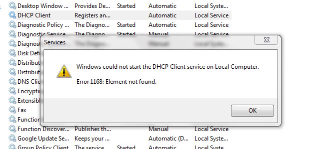 the dependency service or group failed to start-dhcp-client.jpg