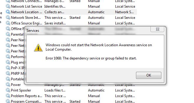 the dependency service or group failed to start-network-location-awareness.jpg