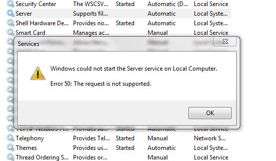 the dependency service or group failed to start-server.jpg
