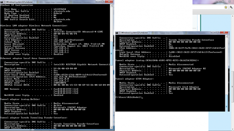 ICS - &quot;Local Area Connection&quot; doesn't have a valid IP configuration-laptop-ipconfig.png