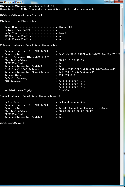 Network is not connecting to stuck on "identifying" & public