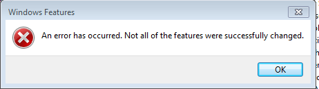 Can not get Active Directory to work, error when I turn on win7 feat..-error.png