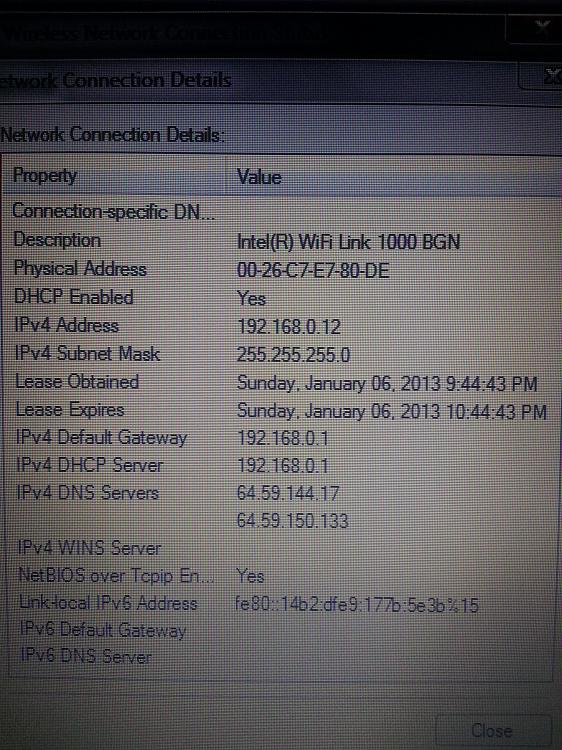 Laptop having connectivity issues - says invlaid IP address-20130106_220129.jpg