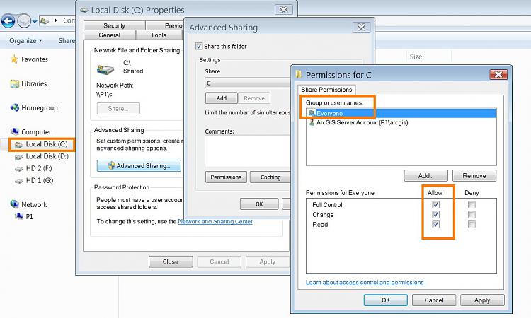 The root drive (C:\) is shared, nevertheless there is no access to sub-clip_230.jpg