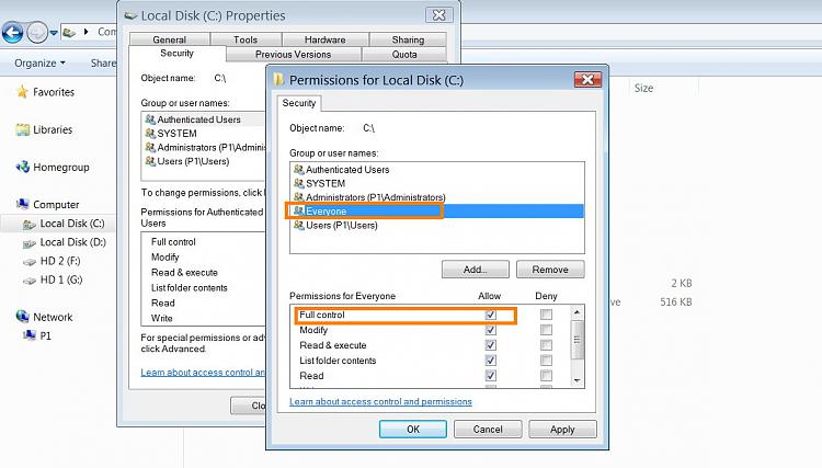 The root drive (C:\) is shared, nevertheless there is no access to sub-clip_231.jpg