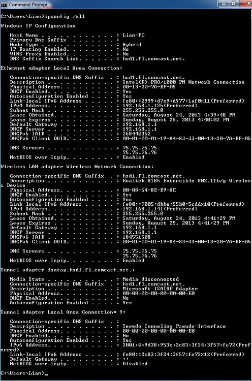 &quot;the default gateway is not available&quot; please help!-ipconfigupdated.png