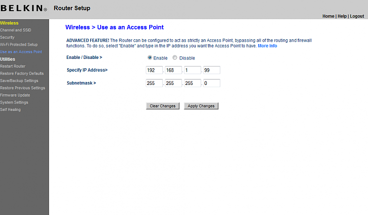 How do I create a Wired Home Network ?-belkinchangedtoaccesspoint.png