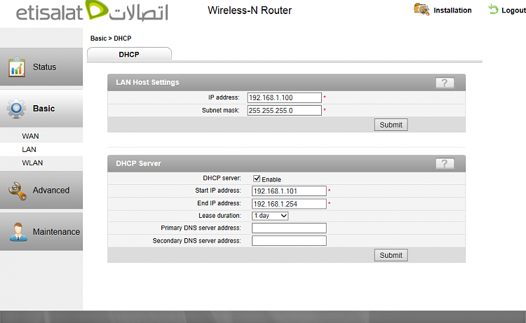 How do I create a Wired Home Network ?-huaweirouterdhcpserversettings.png