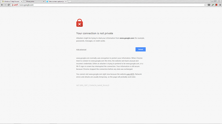Receiving connections errors on certain websites, pics attached-googleerror.png