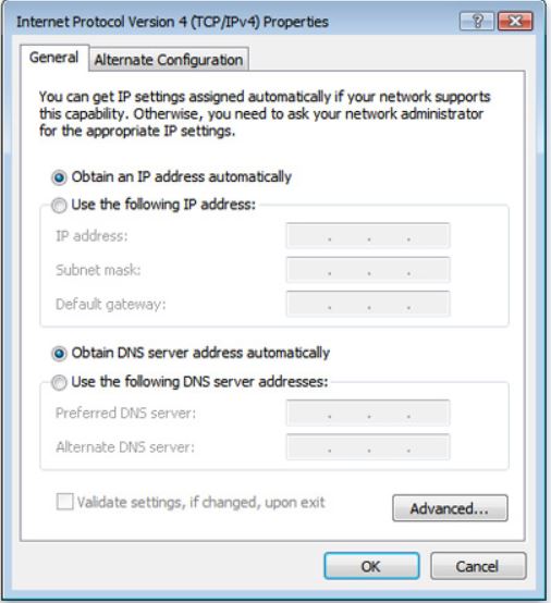 On boot-up, the network icon displays: Blu Disk,Yellow triangle,Red X.-lan-setting-dhcp.jpg