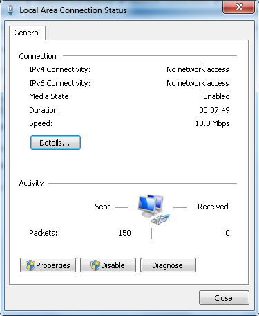 Local area connection doesn't have a valid IP configuration-local-area-connection-status.png