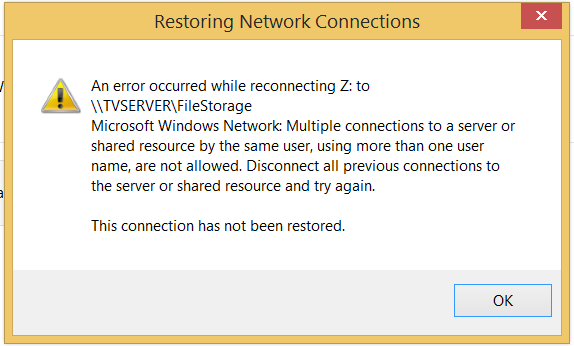 Network error  Multiple connections not allowed  Windows 10 Forums