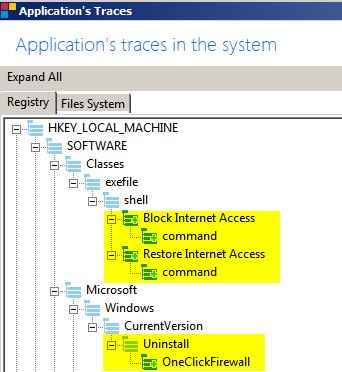 How to block all programs having internet access except specific ones?-ocf-traces.jpg