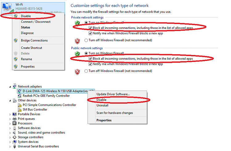 Ethernet, radio waves, any kind of connection terminating-disabling.png